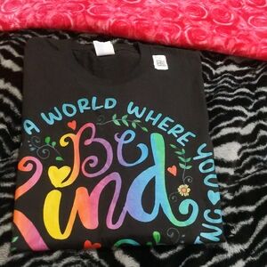 Black Unisex 'Be Kind' T-Shirt 2XL